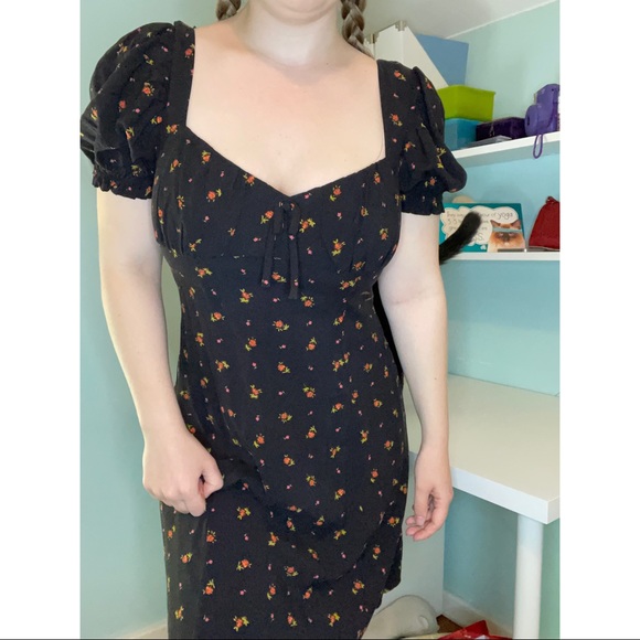 Floral urban outfitters black milk maid top dress